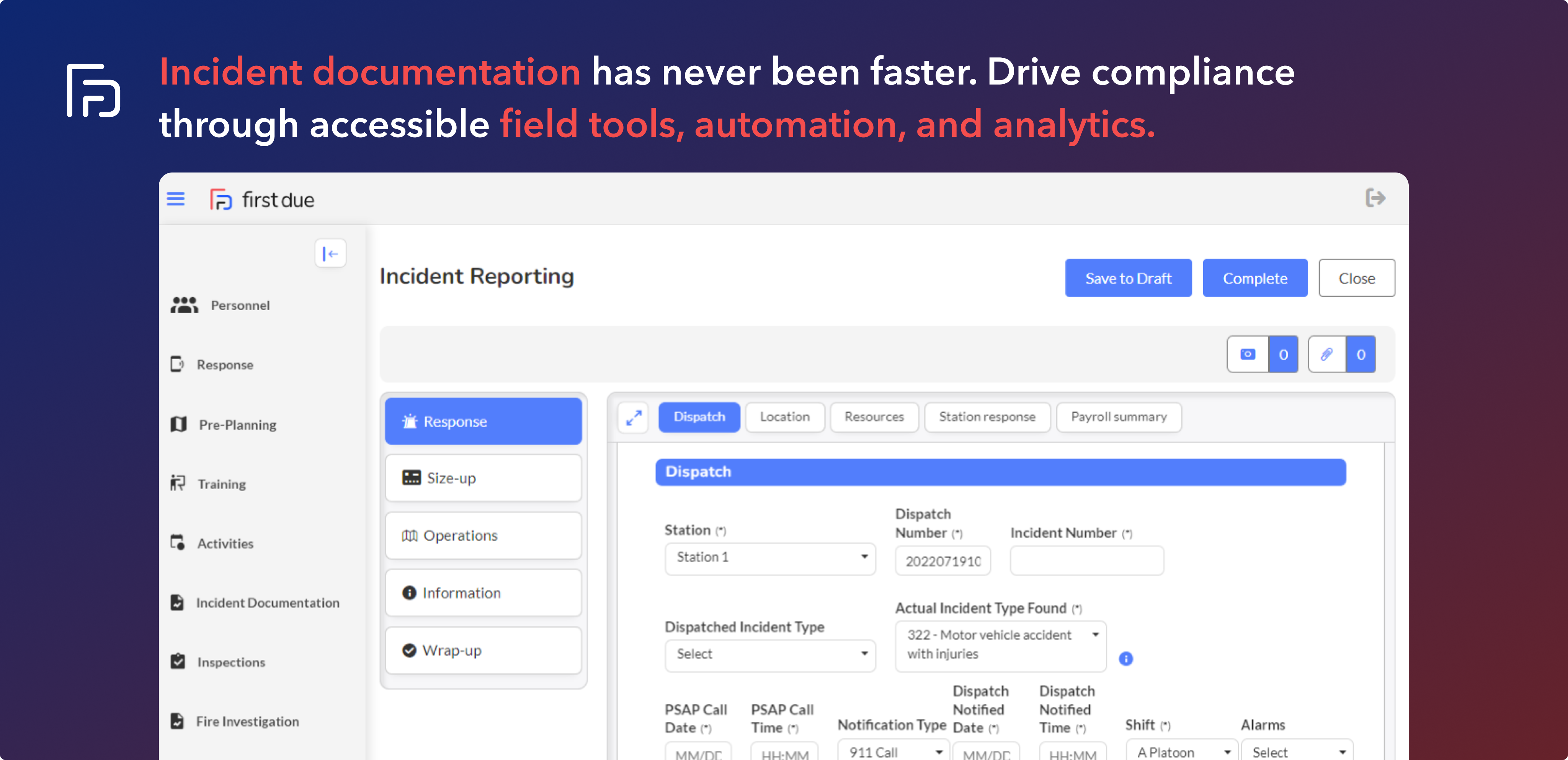 screenshot of First Due